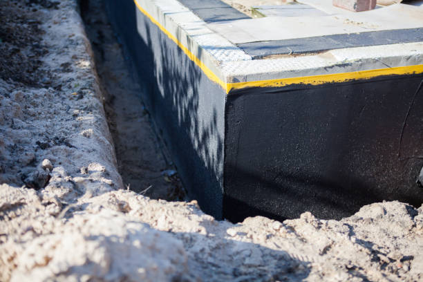 Residential Interior Drainage System installation at a Mooreland, IN home by SJ Waterproofing Pros